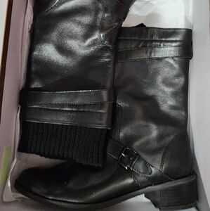 Mid calf black boots